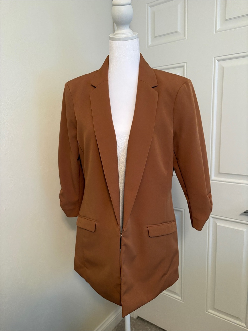 INC International Concepts Rust Brown Open-Front Blazer